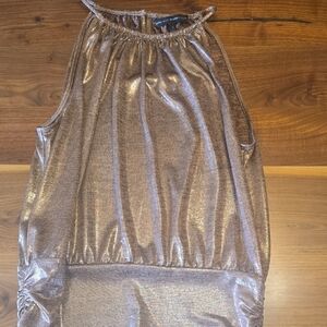 White House Black Market Shimmering Bronze Blouse
